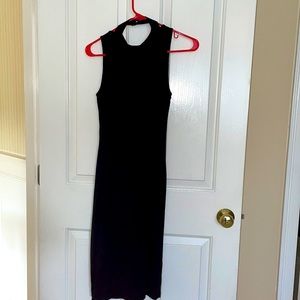 Black midi backless dress
